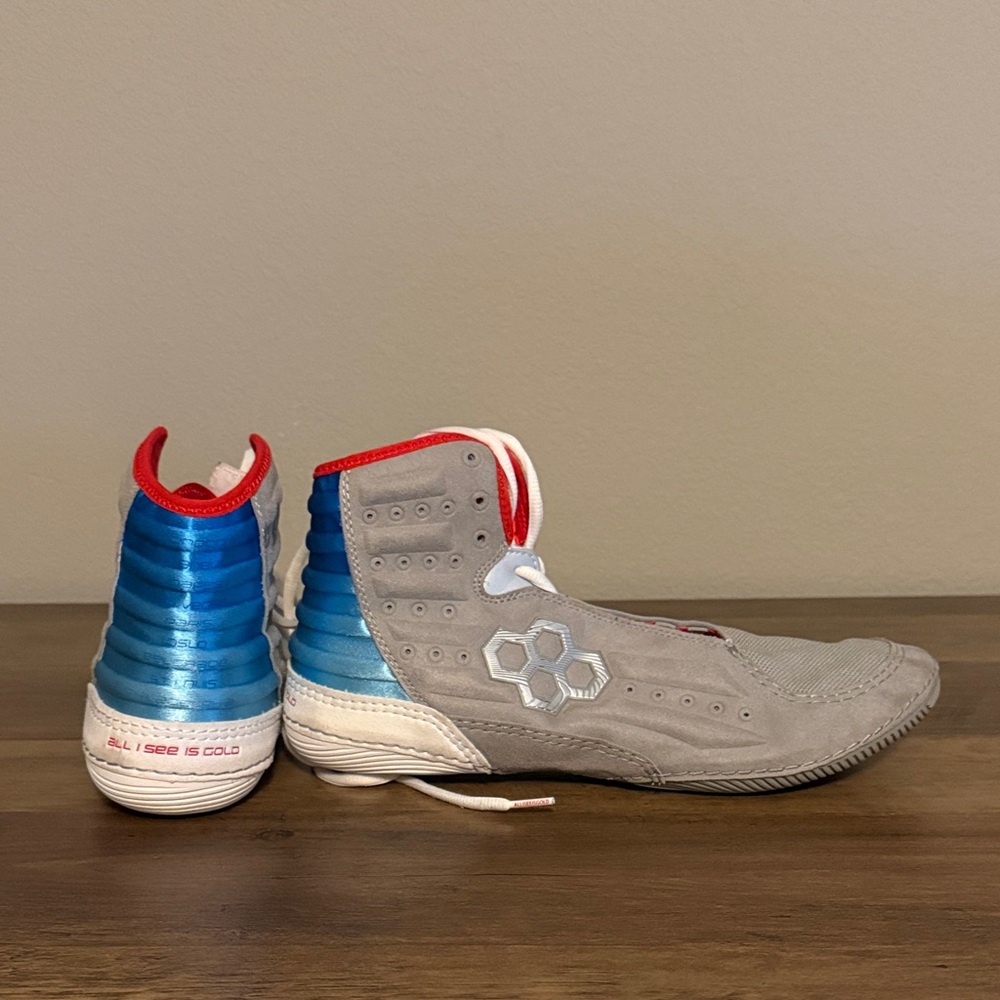 RUDIS Men's Wrestling Shoes - Gray, Blue, and Red